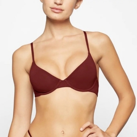 SKIMS COTTON JERSEY T-Shirt Bra/Sangria/38A, 40B/ NWT - Picture 3 of 15